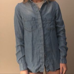 size small button up jean shirt